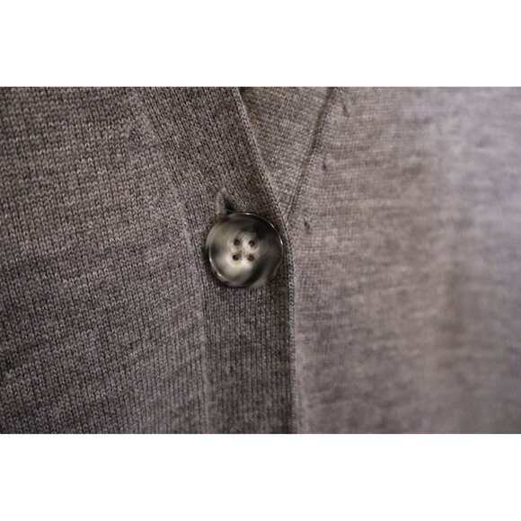 Ann Taylor women's longline boyfriend cardigan sweater in gray, size L. - Picture 8 of 9